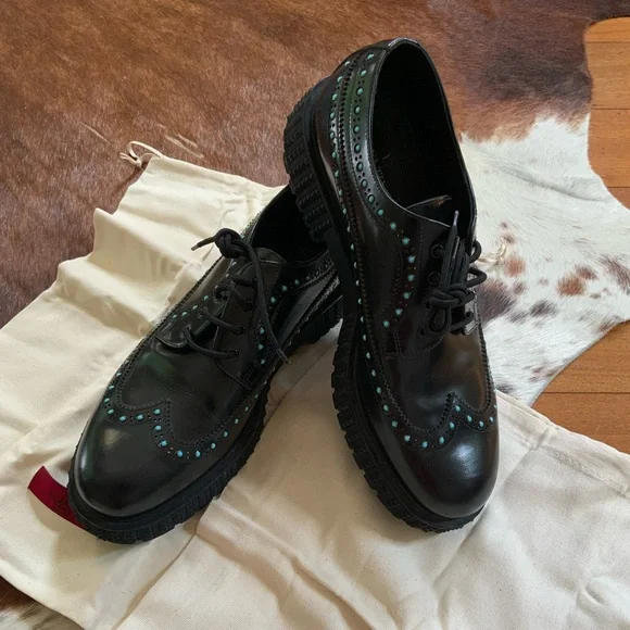 VALENTINO GARAVANI オックスフォードレザーシューズ 35 Valentino Garavani レースアップ レザーシューズ | ブラック